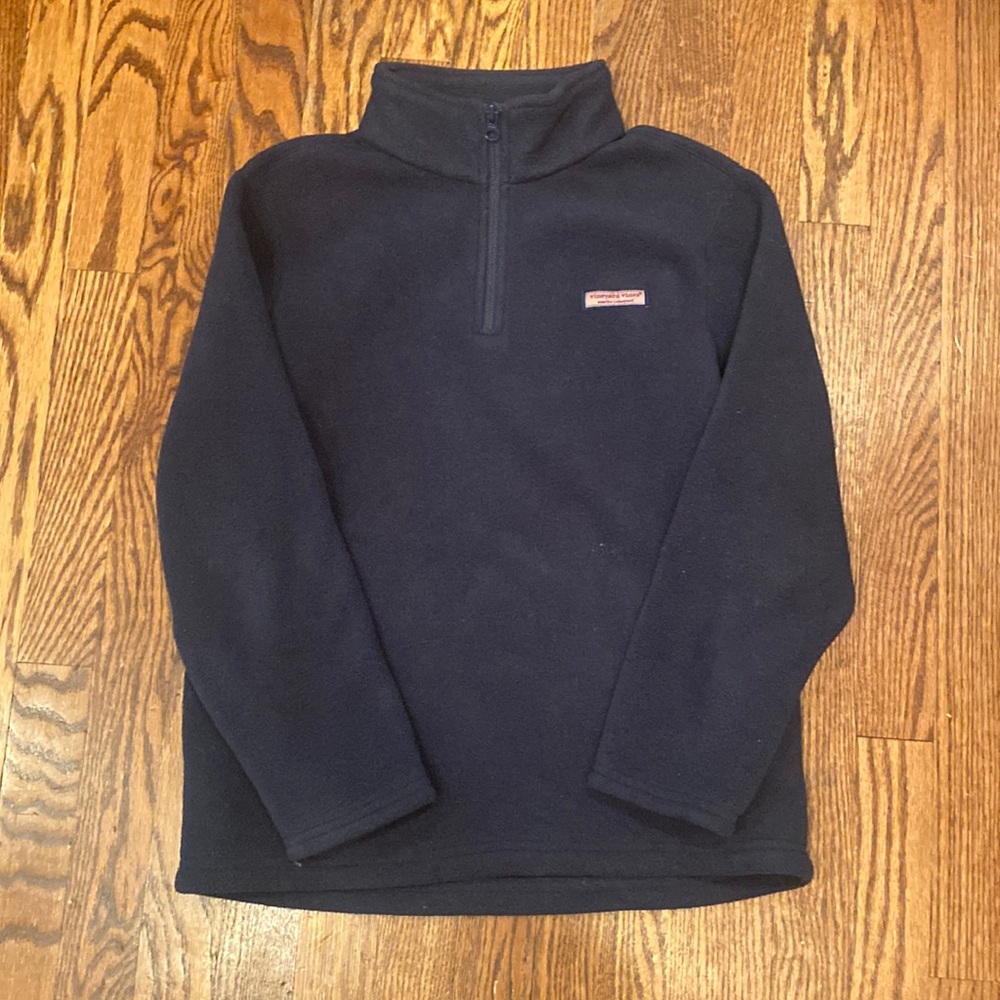 Vineyard Vines Boy's Navy Fleece Pullover - Size M